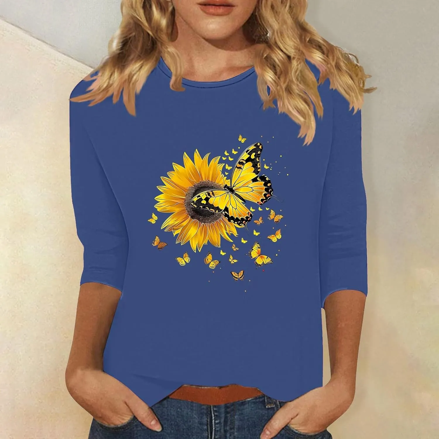 Womens Graphic Tees Sunflower Shirts Vintage Flower Graphic Tees Shirts Inspirational Tees Casual Going Out Shirt Tops