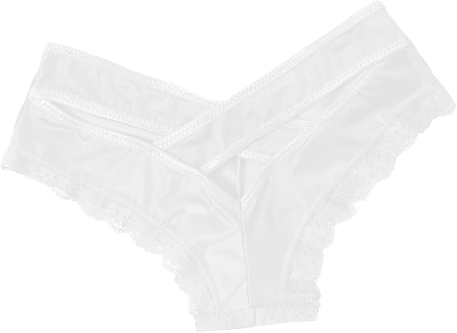 Womens Lace Thongs Underwear Low Waisted Ice Silk Tangas Sexy Panties Stretch Cheeky Underpants Briefs Breathable