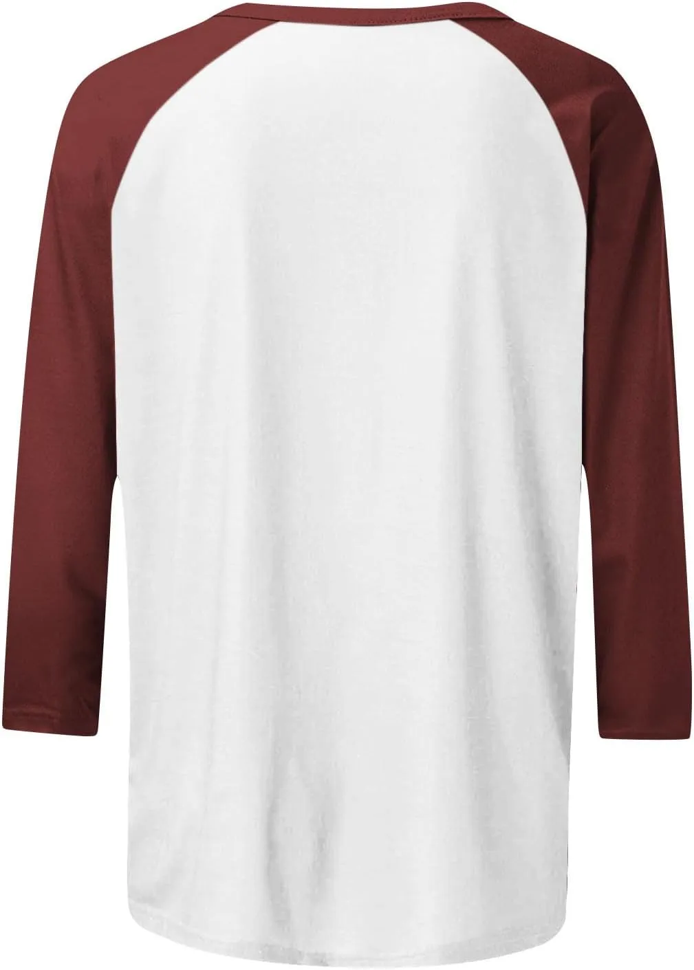Womens Loose Fitting Tunic Summer 3/4 Sleeve Top Baseball Tshirts Shirts Color Block Cute Blouses Baseball Mom Tees