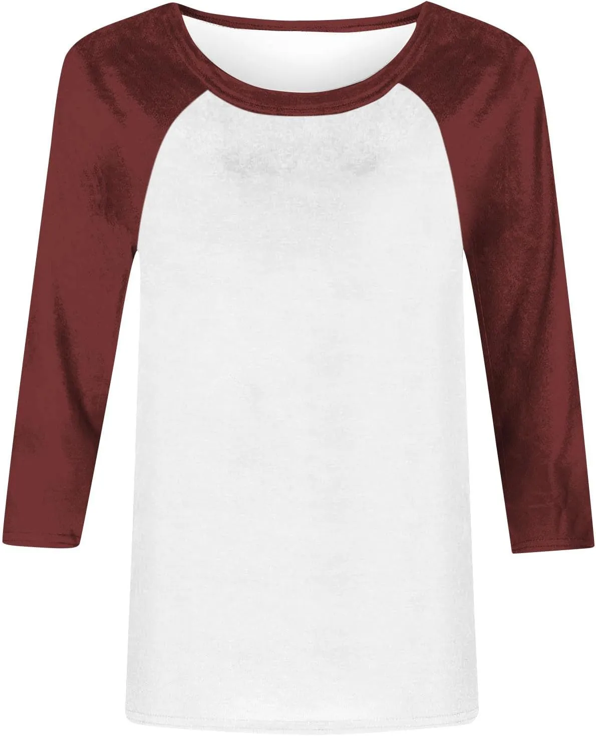 Womens Loose Fitting Tunic Summer 3/4 Sleeve Top Baseball Tshirts Shirts Color Block Cute Blouses Baseball Mom Tees
