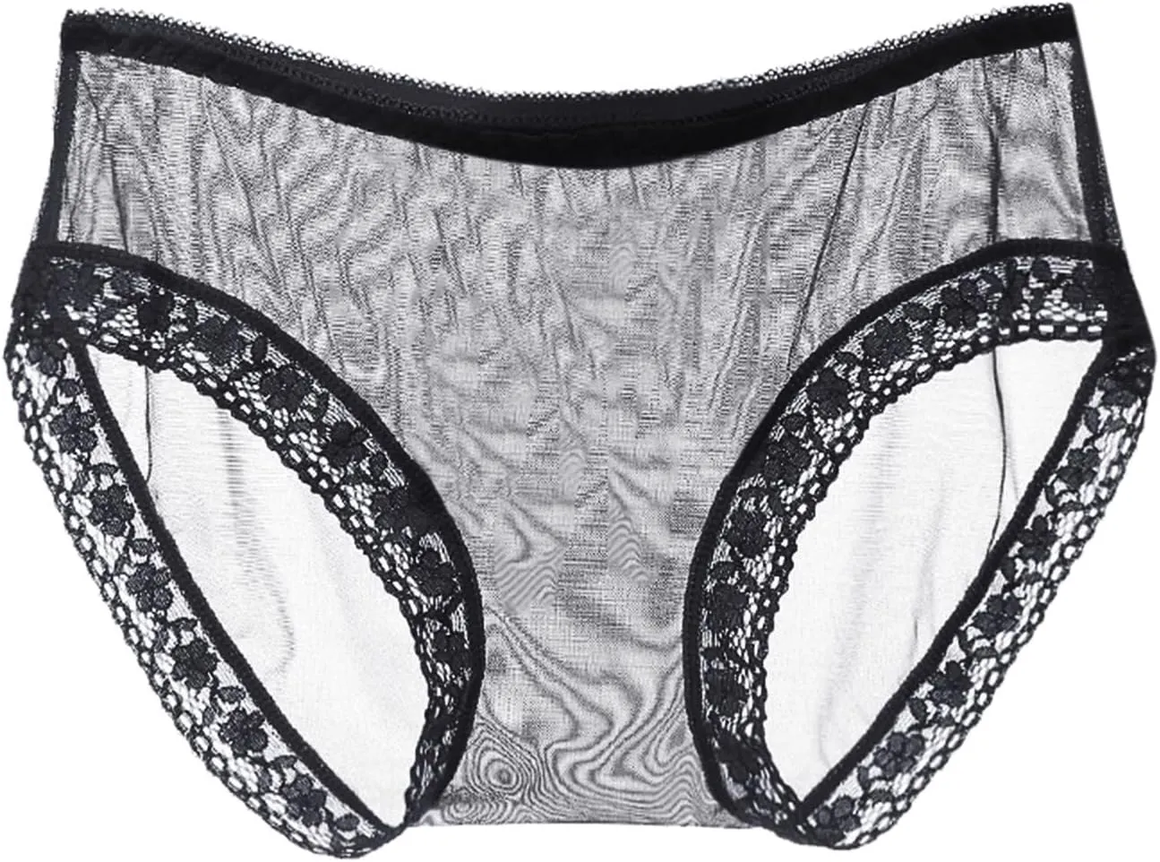 Women's Low Waist Lace Underwear Sexy Thongs Briefs Butt Lifting Panties Stretch Ice Silk Breathable Tangas Clear