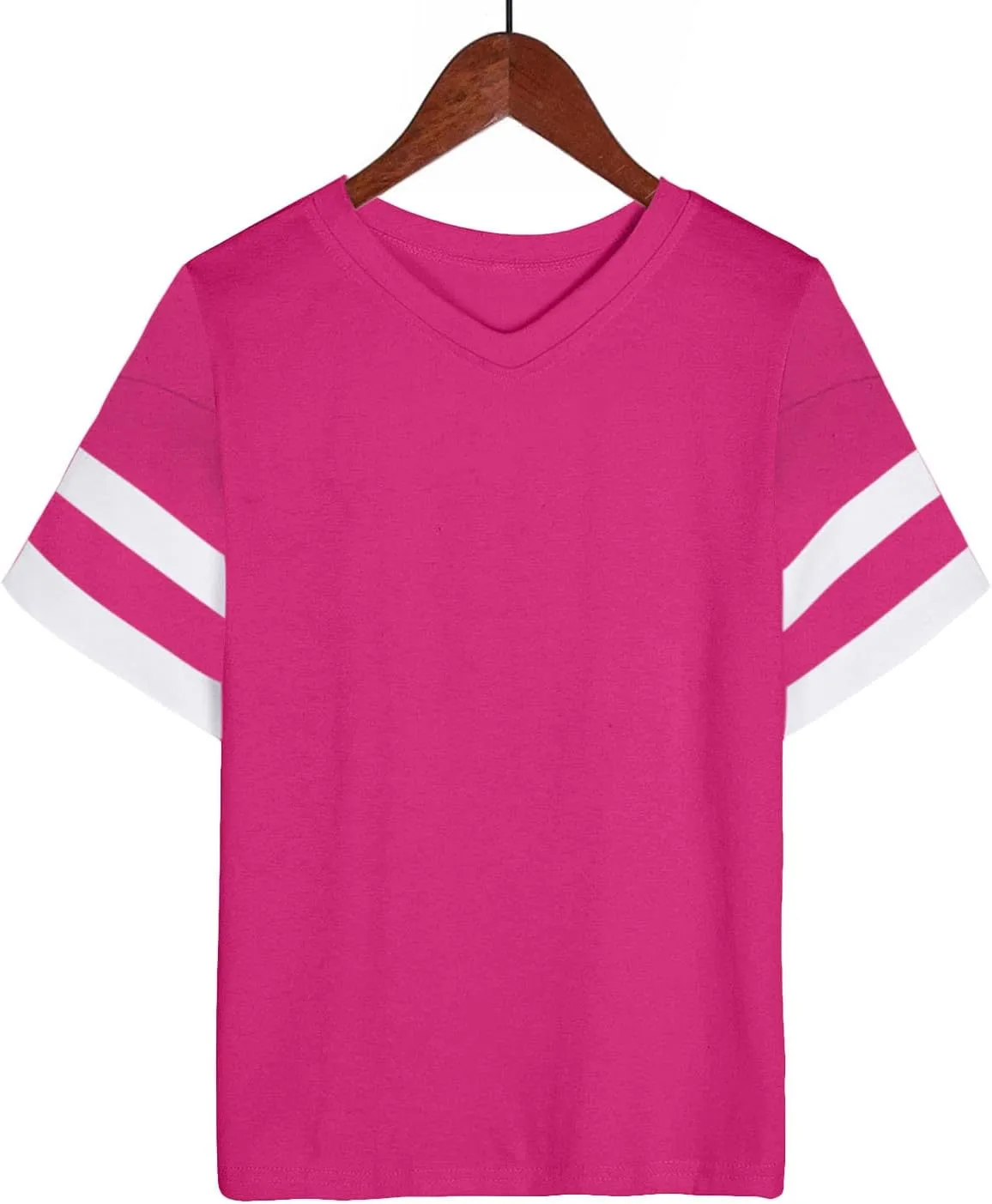 Women's Oversized T Shirts Short Sleeve Crewneck Summer Tops Casual Loose Tee Shirts with Stripe is on The Arms