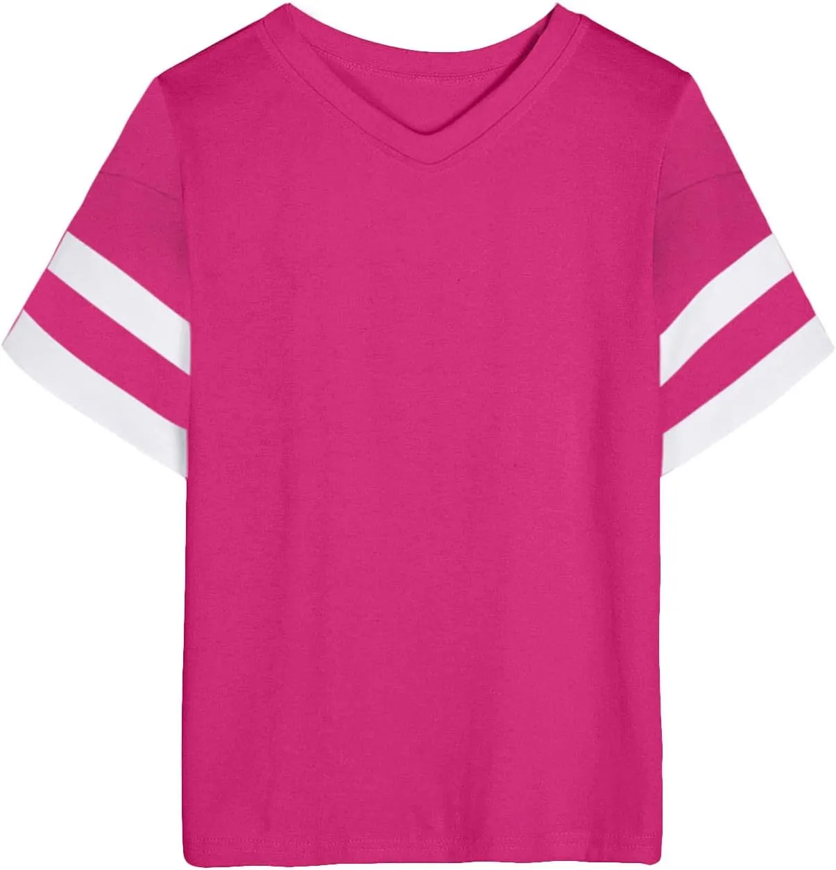 Women's Oversized T Shirts Short Sleeve Crewneck Summer Tops Casual Loose Tee Shirts with Stripe is on The Arms