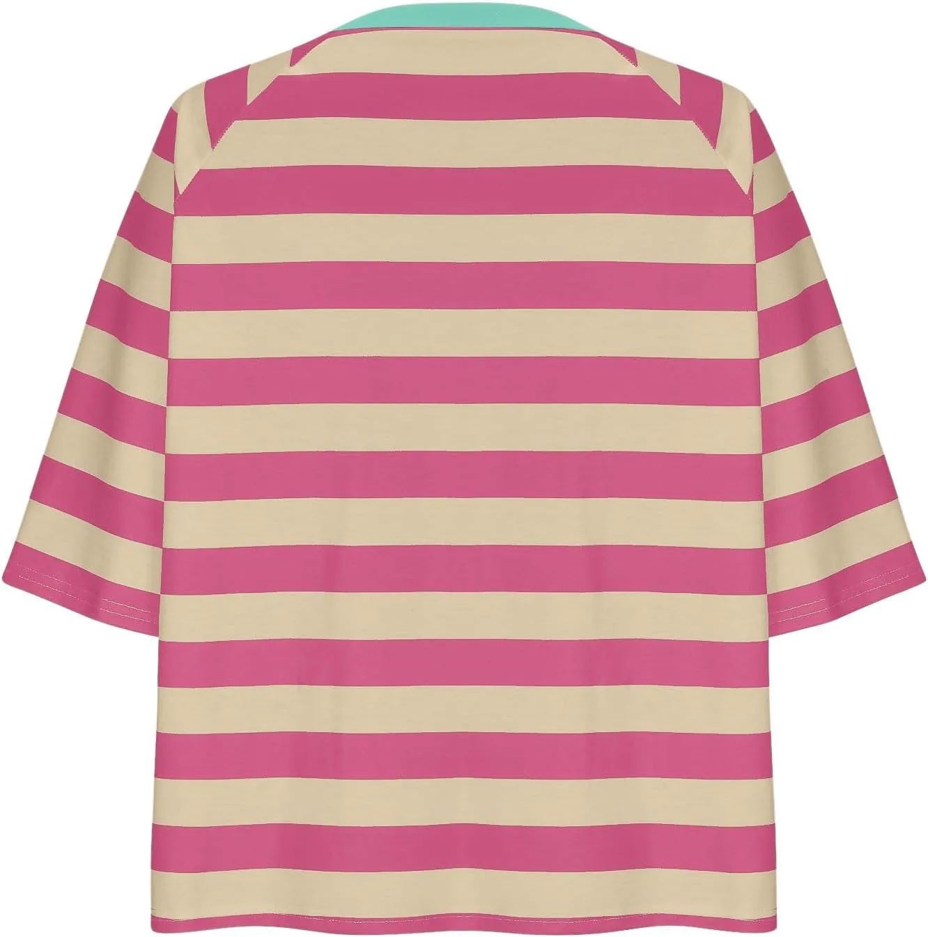 Womens Striped T Shirts Oversized Crewneck 3/4 Sleeve Tops Spring Casual Blouse Color Block Basic Sports Tees Blouses