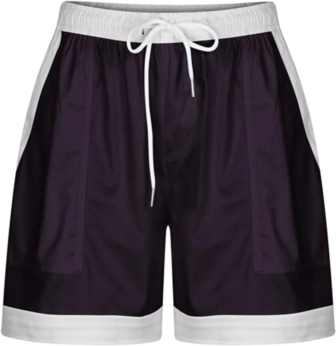 Women's Summer Casual Shorts Elastic Drawstring High Waist Straight Leg Lounge Shorts with Pockets Beach Outfits