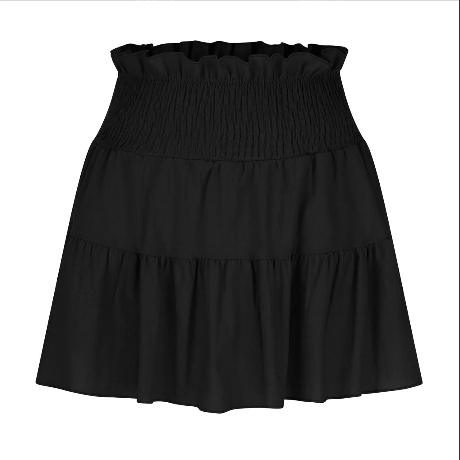 Womens Summer Mini Skirts 2025 Vacation Cute Skirt Ruffle Elastic Waist A-Line Pleated Skirt Beach Party Short Skirt