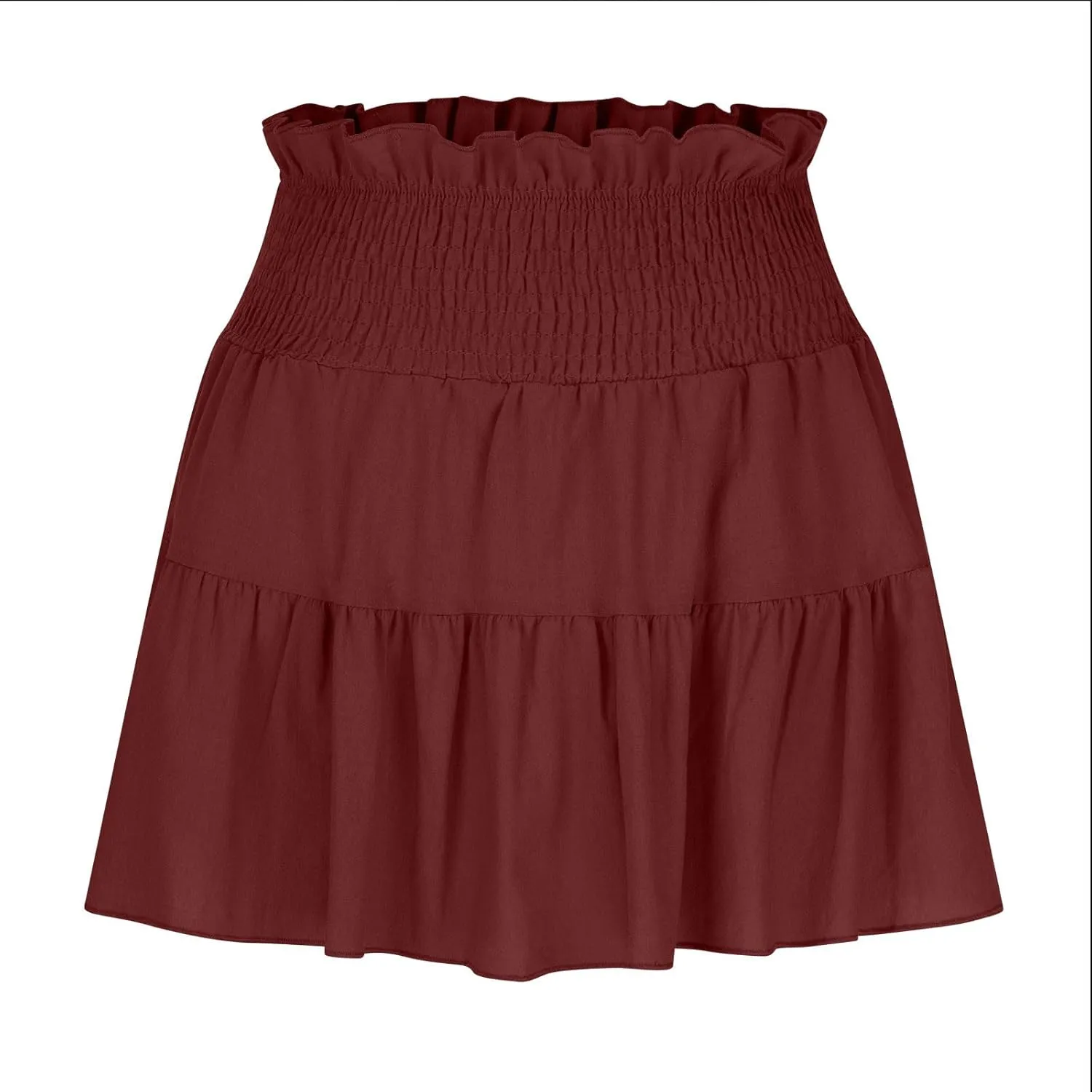 Womens Summer Mini Skirts 2025 Vacation Cute Skirt Ruffle Elastic Waist A-Line Pleated Skirt Beach Party Short Skirt