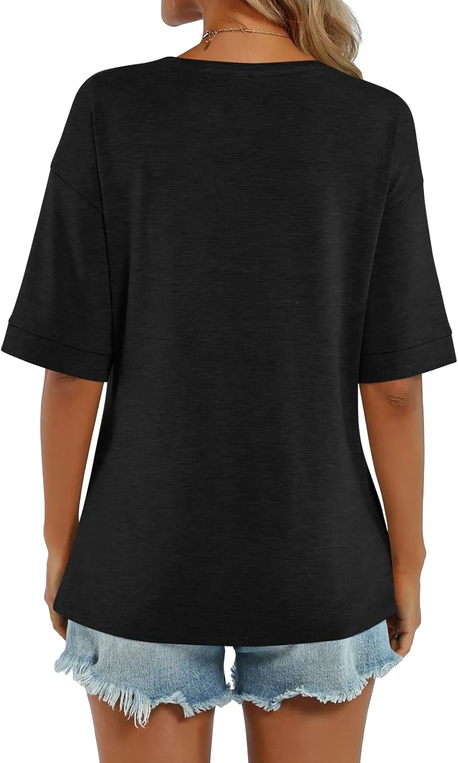 Womens Summer Tops Short Sleeve Casual Crew Neck T Shirts Loose Fit Basic Summer Tees