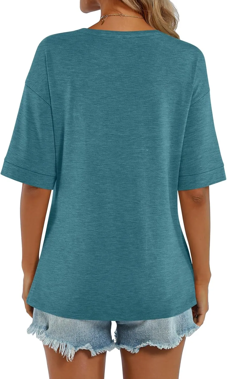 Womens Summer Tops Short Sleeve Casual Crew Neck T Shirts Loose Fit Basic Summer Tees