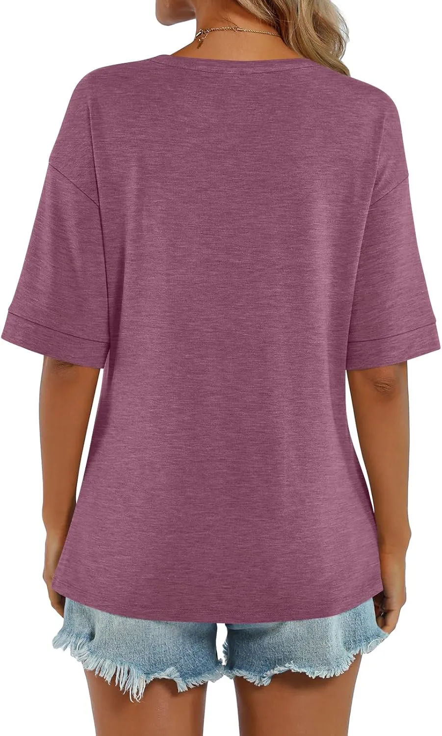 Womens Summer Tops Short Sleeve Casual Crew Neck T Shirts Loose Fit Basic Summer Tees