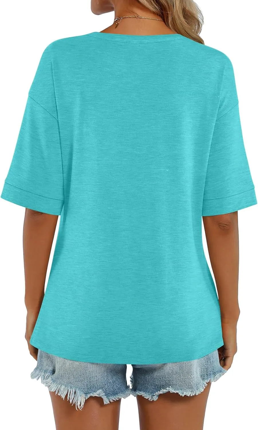 Womens Summer Tops Short Sleeve Casual Crew Neck T Shirts Loose Fit Basic Summer Tees