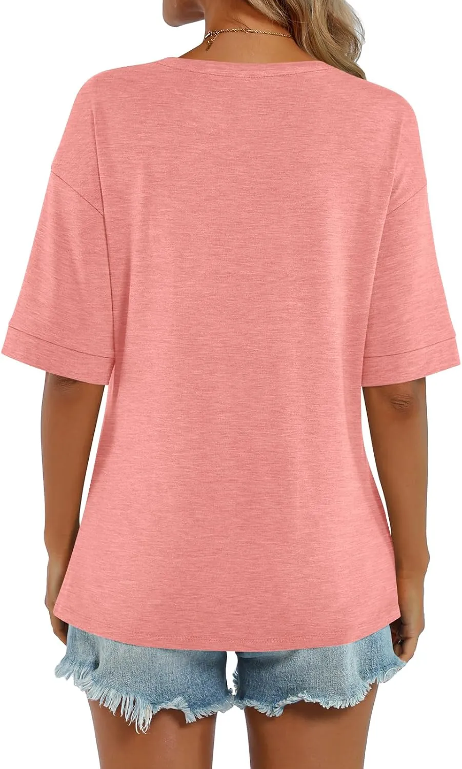 Womens Summer Tops Short Sleeve Casual Crew Neck T Shirts Loose Fit Basic Summer Tees
