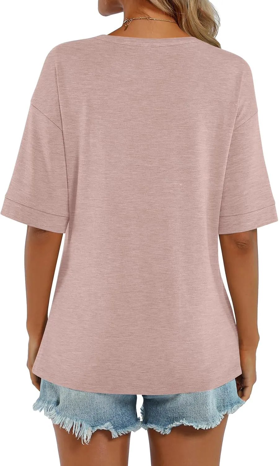 Womens Summer Tops Short Sleeve Casual Crew Neck T Shirts Loose Fit Basic Summer Tees