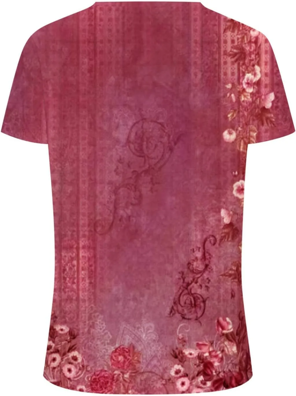 Womens Tops Round Neck Short Sleeve Floral Printed T Shirts 2024 Summer Fashion Basic Boho T Shirts