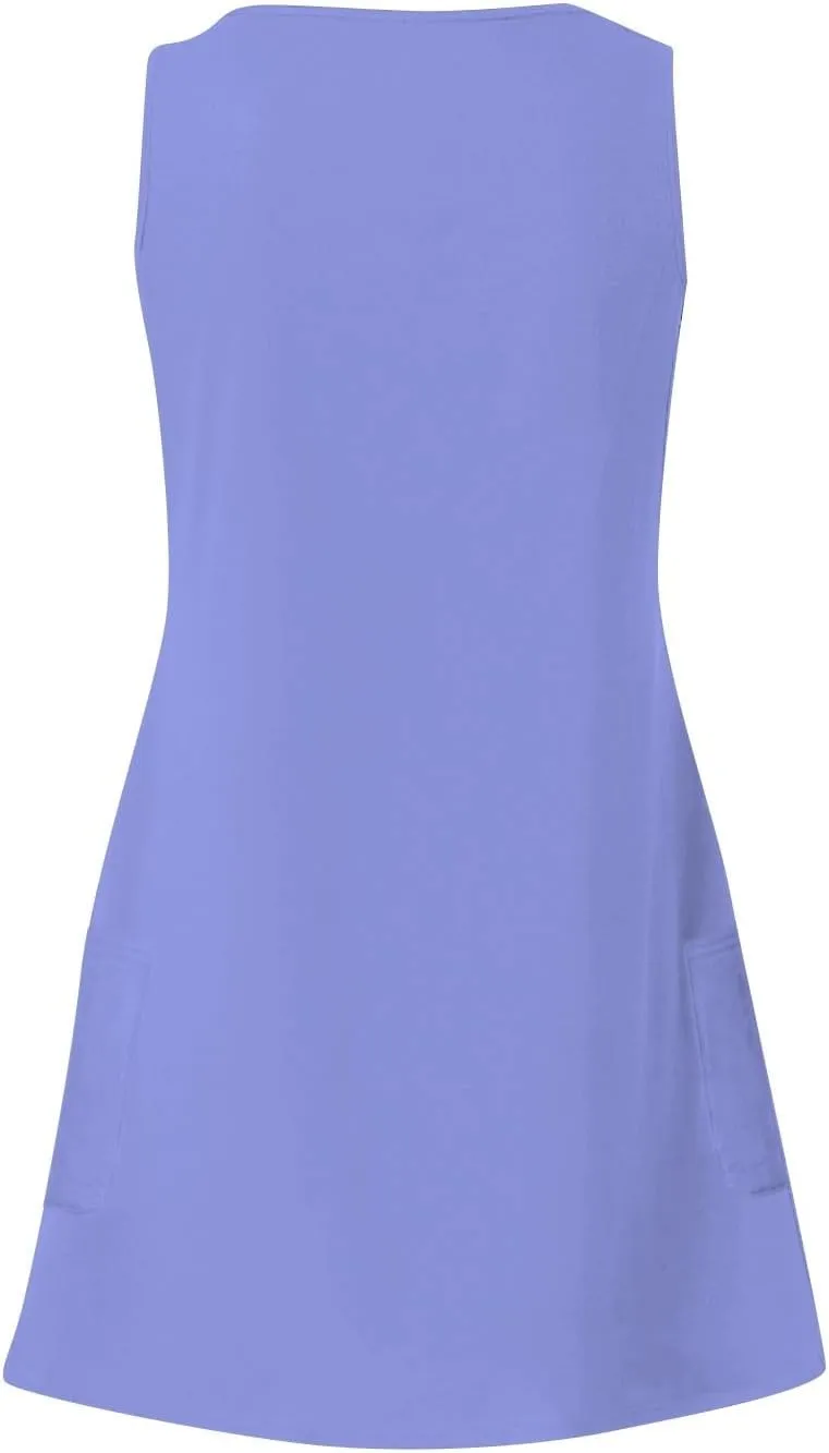 Women's Tops V-Neck Sleeveless Summer Dresses for Women UK with Pocket Casual Sundress for Casual Dresses