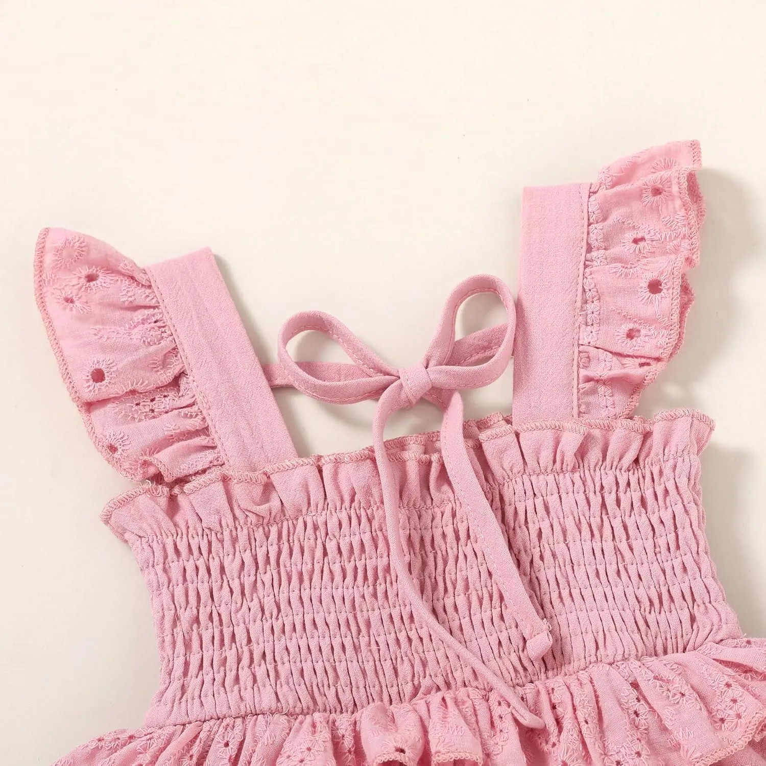 YOUNGER TREE Toddler Dress Baby Girls Cotton Ruffle Sleeveless Summer Dresses Kids Boho Beach Casual Sundress